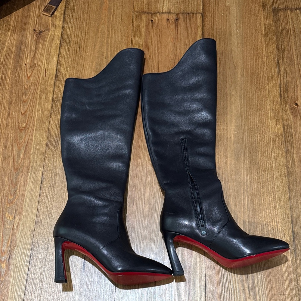 Christian Louboutin Eleanor Botta Black and Red Heeled Boots size 37